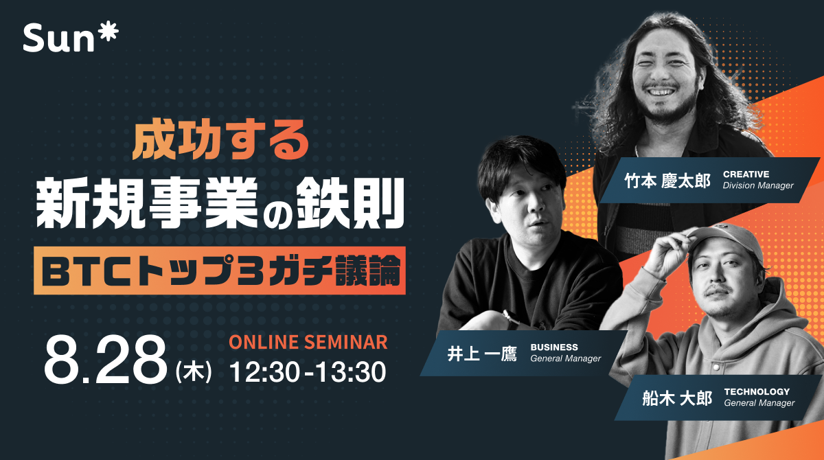 【ウェビナーレポート】成功する新規事業の鉄則！BTCトップ3人でガチ議論